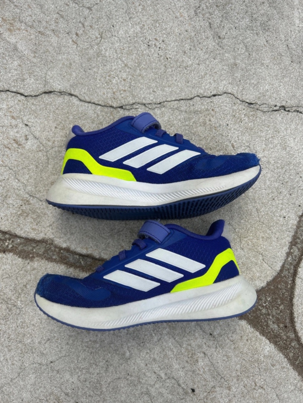adidas Kids Blue & Neon Yellow Running Sneakers